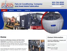 Tablet Screenshot of parisairconditioning.com